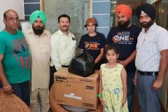 Umang team donating some items to the international organization Khalsa Aid to help the needy Aug 2018